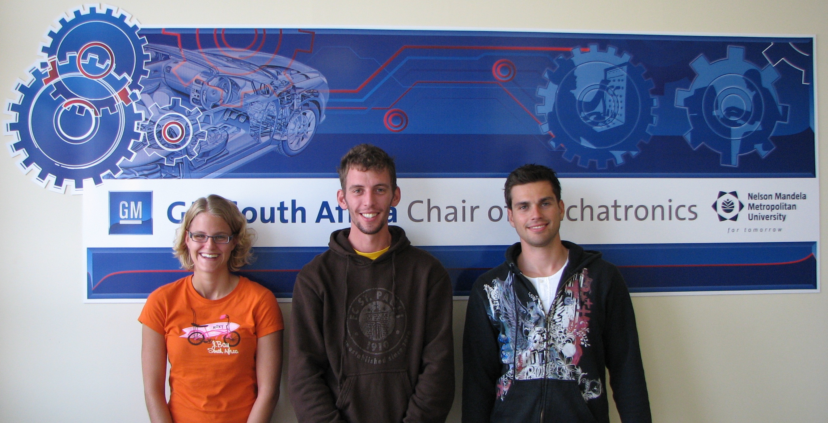 German students currently doing project at GMSA, Left to right: Jasmine Lang, Christian Schönknecht and Christoph Schumacher